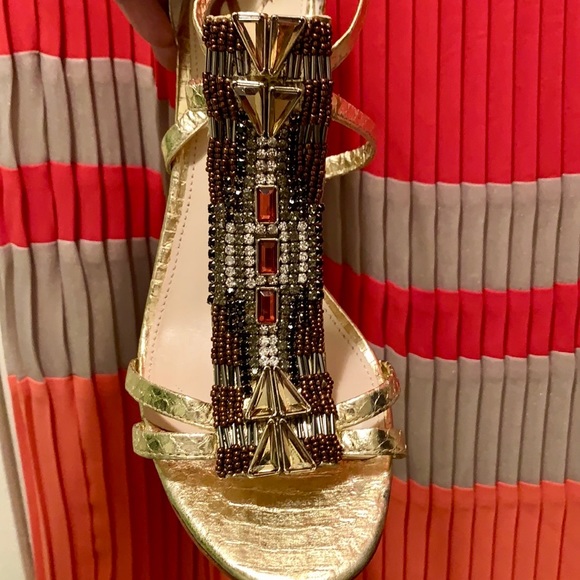 Vince Camuto Signature Jewel and Gold heels - Picture 2 of 9